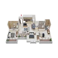 Codename Joy 3.0 Hinjewadi 3 BHK Floor Plan Image